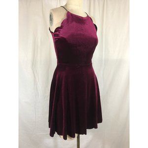 Necessary Objects XS Red Wine Scalloped Edge Dress